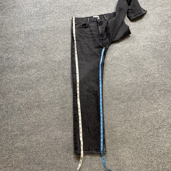 Agolde Jeans Womens 30 Faded Black Denim High Rise Stovepipe Straight Zip Fly - Picture 4 of 10